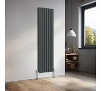 NRG 1800x472mm Vertical Oval Double Panel Heater Radiators Anthracite
