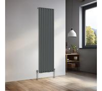 NRG 1800x472mm Vertical Oval Single Panel Heater Radiators Anthracite
