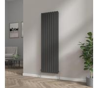 NRG 1800x544 Vertical Column Designer Radiator Black Double Flat Panel