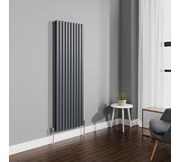NRG 1800x590mm Anthracite Radiator Vertical Oval Panel Double Rad