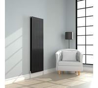 NRG 1800x590mm Black Radiator Vertical Oval Panel Bathroom Double Rad
