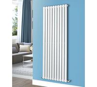 NRG 1800x590mm Vertical Oval Column Single Panel Designer Radiator Bathroom Central Heating for Living Room and Kitchen - Gloss White
