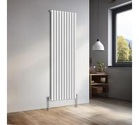 NRG 1800x590mm Vertical Oval Single Panel Heater Column Radiator Central Heating Radiators Designer Tall Radiators Gloss White