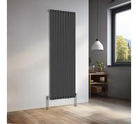 NRG 1800x590mm Vertical Oval Single Panel Heater Radiators Black