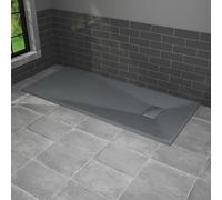 NRG 1800x800mm Anthracite Shower Base Non-Slip SMC Rectangle Shower Tray with Fast Flow Waste for Bathroom Enclosures
