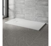 NRG 1800x900mm White Rectangle Shower Base Tray SMC Slate Effect Slip-Resistance Bathroom Shower Enclosure Tray
