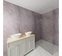 NRG 1m Wide x 2.4m Long x 10mm Large Bathroom Wall Cladding Ceiling PVC Shower Wet Wall Panel Pergamon Marble Gloss 2PCS