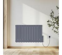 NRG 2000W Electric Oil Filled Radiator LCD Display Portable Heater with Adjustable Thermostat and Timer for Home Use - Anthracite