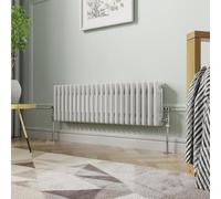 NRG 300 x 1010 mm Gloss White Horizontal Cast Iron Radiator Triple Panel