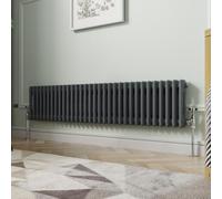 NRG 300 x 1460mm Traditional Anthracite Horizontal Cast Iron Style Radiator Double Panel
