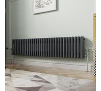 NRG 300 x 1460mm Traditional Anthracite Horizontal Cast Iron Style Radiator Triple Panel