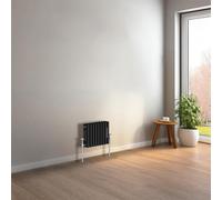 NRG 300 x 425mm Black Horizontal Traditional Column Cast Iron Style Radiator Central Heating Radiator Perfect for Bathrooms, Kitchen, Living RoomTriple Panel