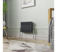 NRG 300 x 425mm Traditional Anthracite Horizontal Cast Iron Style Radiator Triple Panel