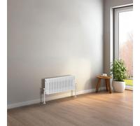 NRG 300 x 830 mm Gloss White Horizontal Traditional Column Cast Iron Style Radiator Central Heating Radiator Perfect for Bathrooms, Kitchen, Living Room Triple Panel
