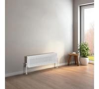 NRG 300 x 1190 mm Gloss White Horizontal Traditional Column Cast Iron Style Radiator Central Heating Radiator Perfect for Bathrooms, Kitchen, Living Room Triple Panel