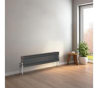 NRG 300 x 1460mm Anthracite Horizontal Traditional Column Cast Iron Style Radiator Central Heating Radiator Perfect for Bathrooms, Kitchen, Living Room Double Panel