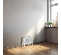 NRG 300x605mm Gloss White Traditional Cast Iron Style Four Column Horizontal Radiator