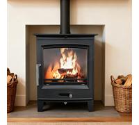 NRG 5KW Wood Burning Stove Fireplace Multifuel Cast Iron Stove Heater Home Heating Set DEFRA Approved Eco Emissions(430 x 310 x 560mm)