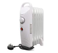 NRG 6 Fin Mini Oil Filled Radiator 800W Portable Electric Heater Adjustable Thermostat White