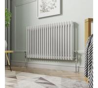 NRG 600 X 1010 mm Gloss White Horizontal Cast Iron Radiator Double Panel
