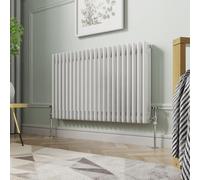 NRG 600 x 1010 mm Gloss White Horizontal Cast Iron Radiator Triple Panel