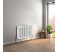 NRG 600 x 1010 mm Gloss White Horizontal Traditional Column Cast Iron Style Radiator Central Heating Radiator Perfect for Bathrooms, Kitchen, Living RoomTriple Panel