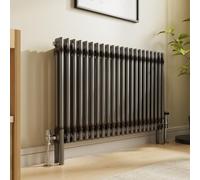 NRG 600 x 1010mm Raw Metal Traditional Cast Iron Style Double Column Horizontal Radiator Central Heating Radiator Perfect for Bathrooms, Kitchen, Living Room