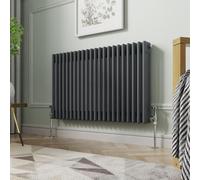 NRG 600 x 1010mm Traditional Anthracite Horizontal Cast Iron Style Radiator Triple Panel