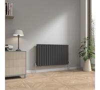 NRG 600 x 1020mm Horizontal Double Flat Panel Radiator Black Designer