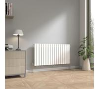 NRG 600 x 1156mm Horizontal Radiator Gloss White Single Modern Flat Panel Bathroom Central Heating Heater Radiators
