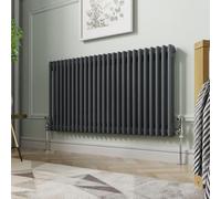 NRG 600 x 1190mm Traditional Anthracite Horizontal Cast Iron Style Radiator Double Panel
