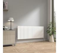 NRG 600 x 1428mm Horizontal Radiator Gloss White Single Flat Panel
