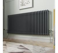 NRG 600 x 1460mm Traditional Anthracite Horizontal Cast Iron Style Radiator Double Panel