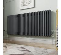 NRG 600 x 1460mm Traditional Anthracite Horizontal Cast Iron Style Radiator Triple Panel
