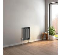 NRG 600 x 425mm Anthracite Horizontal Traditional Column Cast Iron Style Radiator Central Heating Radiator Perfect for Bathrooms, Kitchen, Living Room Double Panel
