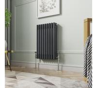 NRG 600 x 425mm Traditional Anthracite Horizontal Cast Iron Style Radiator Triple Panel