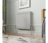 NRG 600 x 605 mm Gloss White Horizontal Cast Iron Radiator Triple Panel