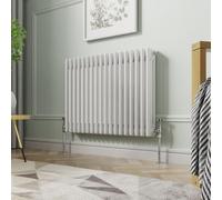 NRG 600 X 830 mm Gloss White Horizontal Cast Iron Radiator Triple Panel