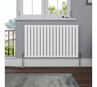 NRG Horizontal 600x1003 Oval Column Designer Radiator Central Heating Single Panel Gloss White