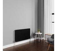 NRG 600x1003mm Black Radiator Horizontal Oval Panel Double Rad