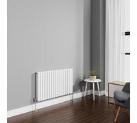 NRG 600x1003mm Gloss White Radiator Horizontal Oval Panel Double Rad