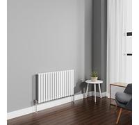 NRG 600x1003mm Gloss White Radiator Horizontal Oval Panel Single Rad | Central Heating Compatible, Modern Radiator, High Heat Output, Wall Radiator, for Living Room, Kitchen