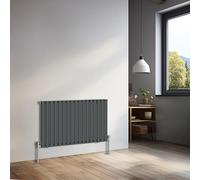 NRG 600x1003mm Horizontal Oval Single Panel Radiator Heater Anthracite