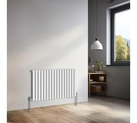 NRG 600x1003mm Horizontal Oval Single Panel Radiator Heater Gloss White