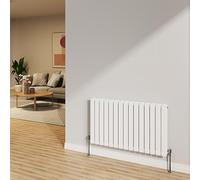 NRG 600x1020mm Gloss White Radiator Horizontal Flat Panel Double Radiator