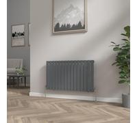 NRG 600x1020mmmm Anthracite Column Designer Radiator Single Flat Panel