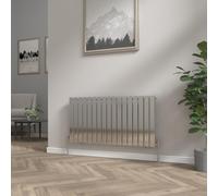 NRG 600x1156mm Horizontal Flat Panel Designer Bathroom Central Heating Radiator Chrome Single Column - Perfect for Bathroom, Bedroom, Kitchen, Hallway, Living Room