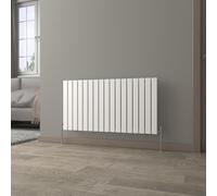 NRG 600x1156mm Horizontal Radiator White Single Flat Panel with Valves