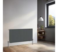 NRG 600x1180mm Horizontal Oval Single Panel Radiator Heater Anthracite