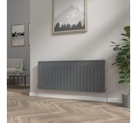NRG 600x1428 mm Anthracite Column Designer Radiator Horizontal Single Flat Panel